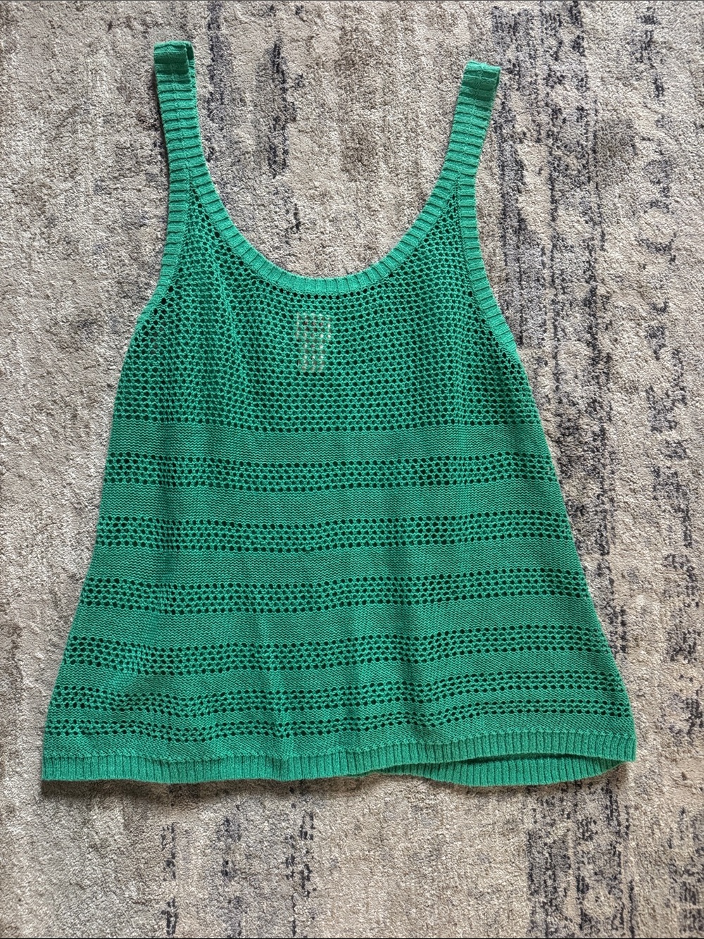 Mossimo Green Crochet Knit Tank Top - Women's Sleeveless Summer Top